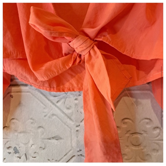 FLAMANT ROSE CORAL TIE FRONT
BALLOON SLEEVES BOHO TOP NWT Sz S fits Sz M - Picture 8 of 13